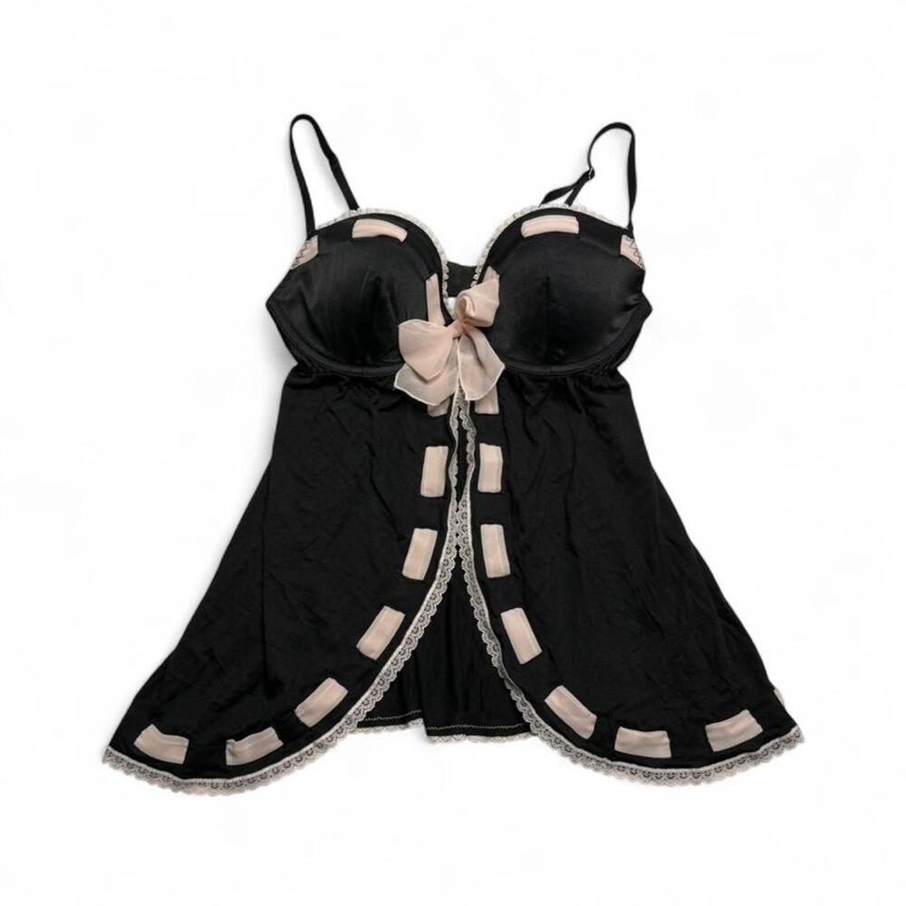 Sexy Little Things Pink Black Fairy whimsy gothic grunge rave rave top size 34D